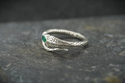 Emerald Sterling Silver Serpent Ring