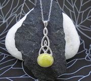 Large Highland Marble Celtic Sterling Silver Pendant