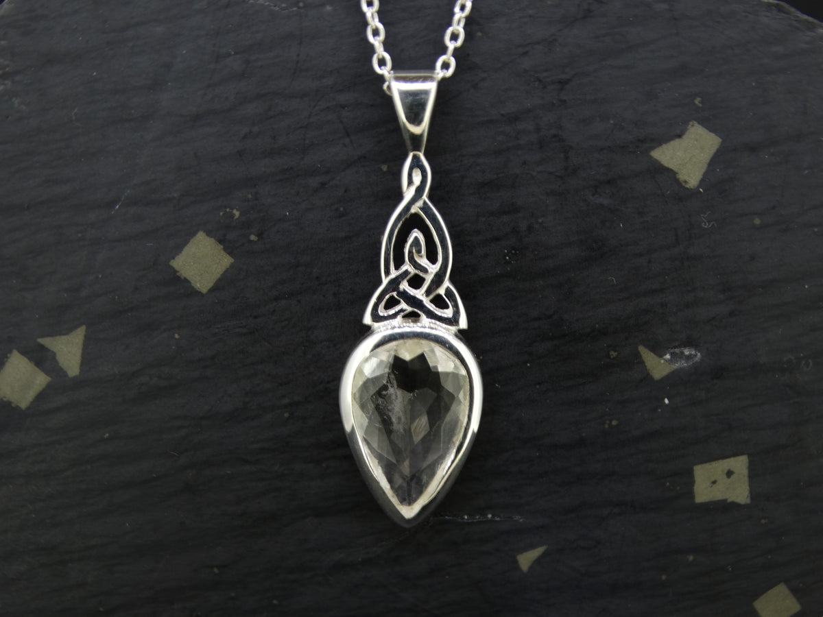 Edinburgh Sea Glass Sterling Silver Celtic Pendant