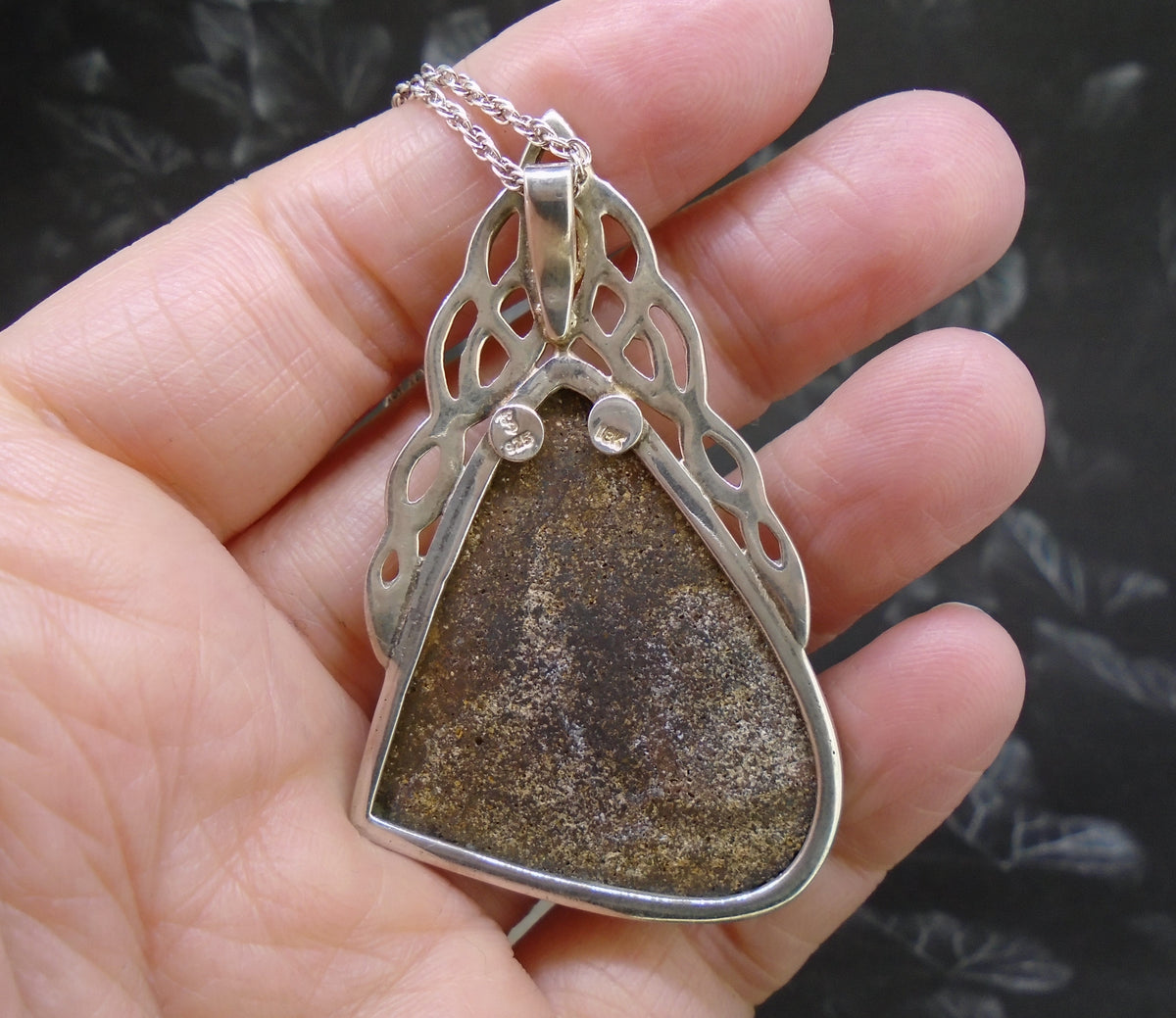Boulder Opal  & Rose Sapphire Sterling Silver Celtic Pendant