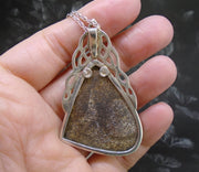 Boulder Opal  & Rose Sapphire Sterling Silver Celtic Pendant