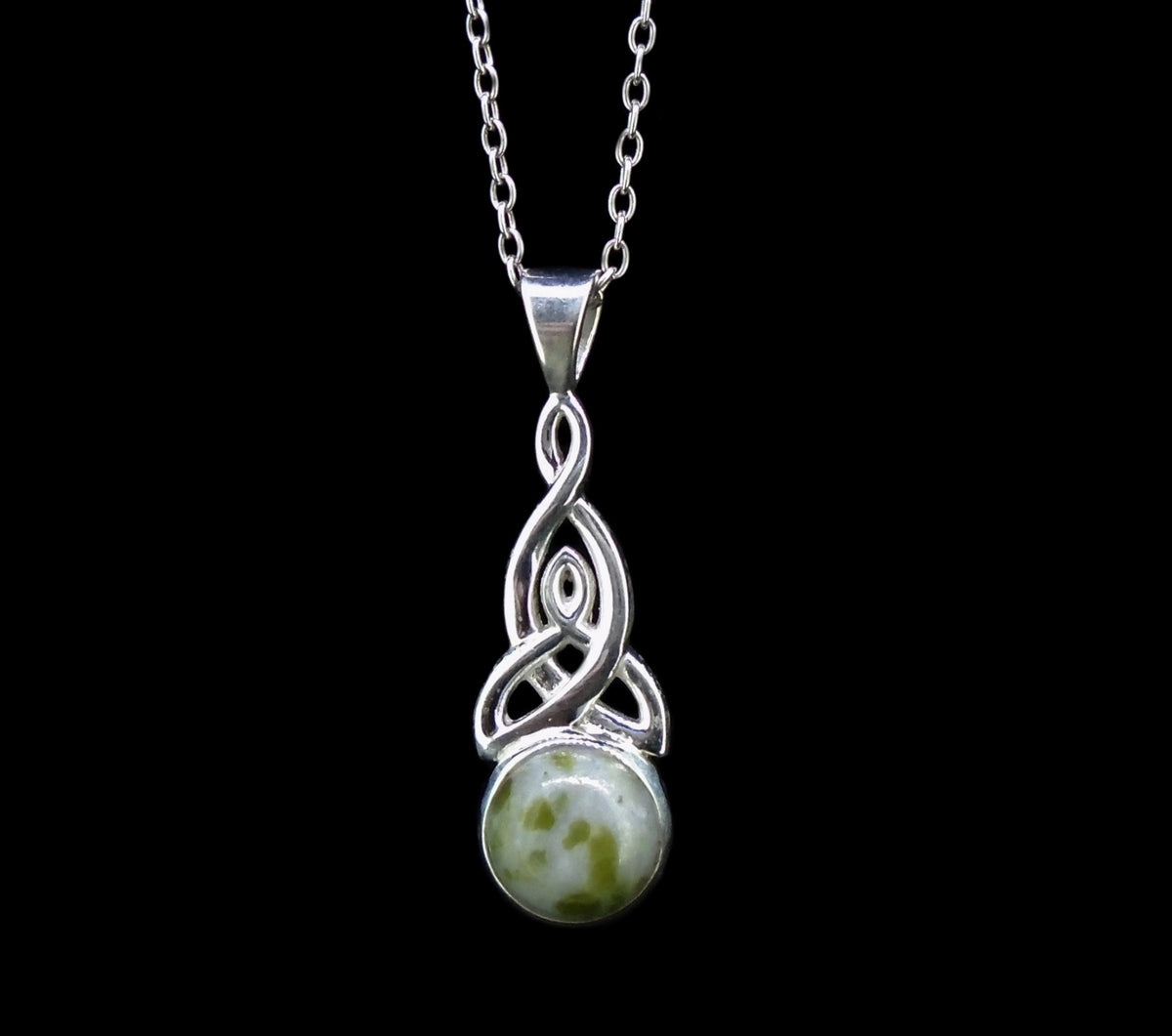Iona Marble Celtic Knot Sterling Silver Pendant