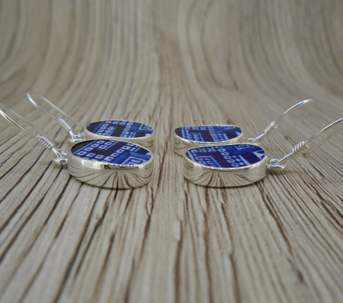Old Willow 'Geometric' Sterling Silver Earrings