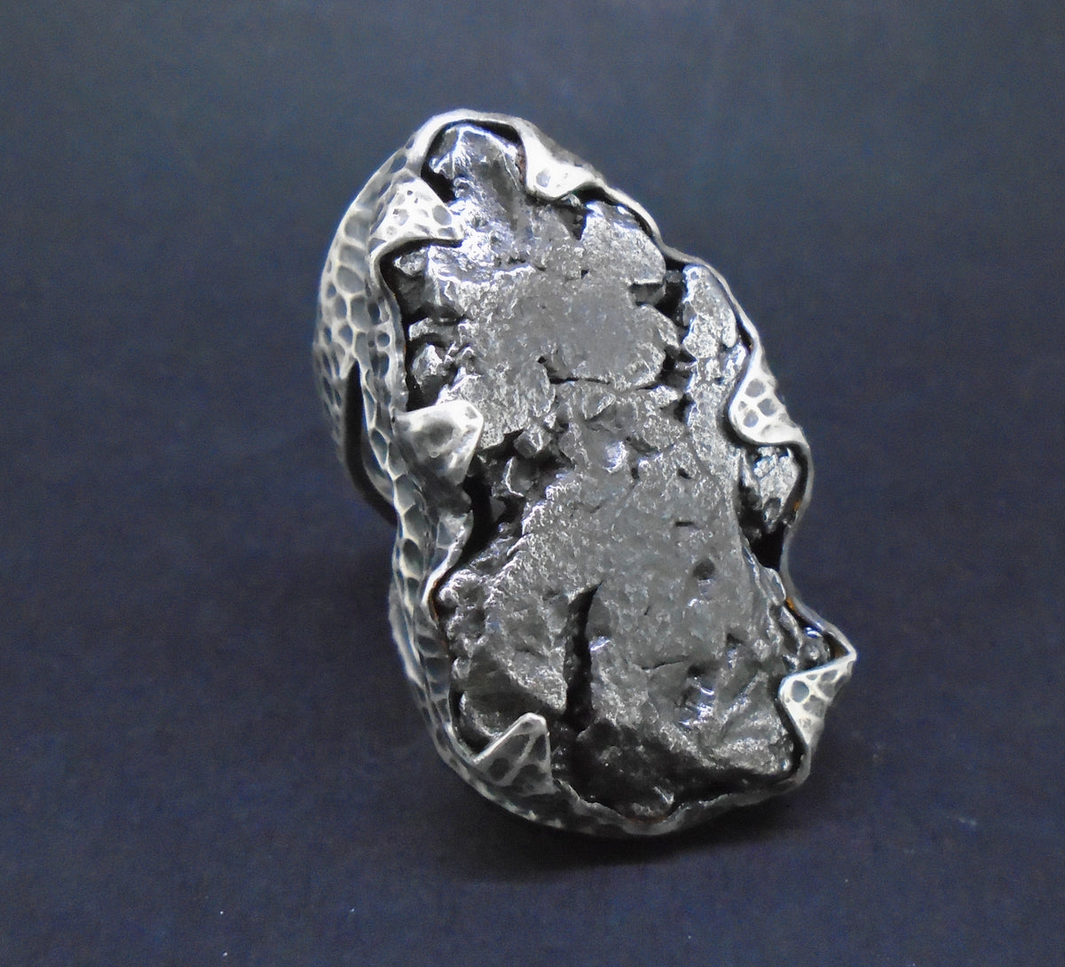 'Star-kindler' Colossal Meteorite Sterling Silver Ring