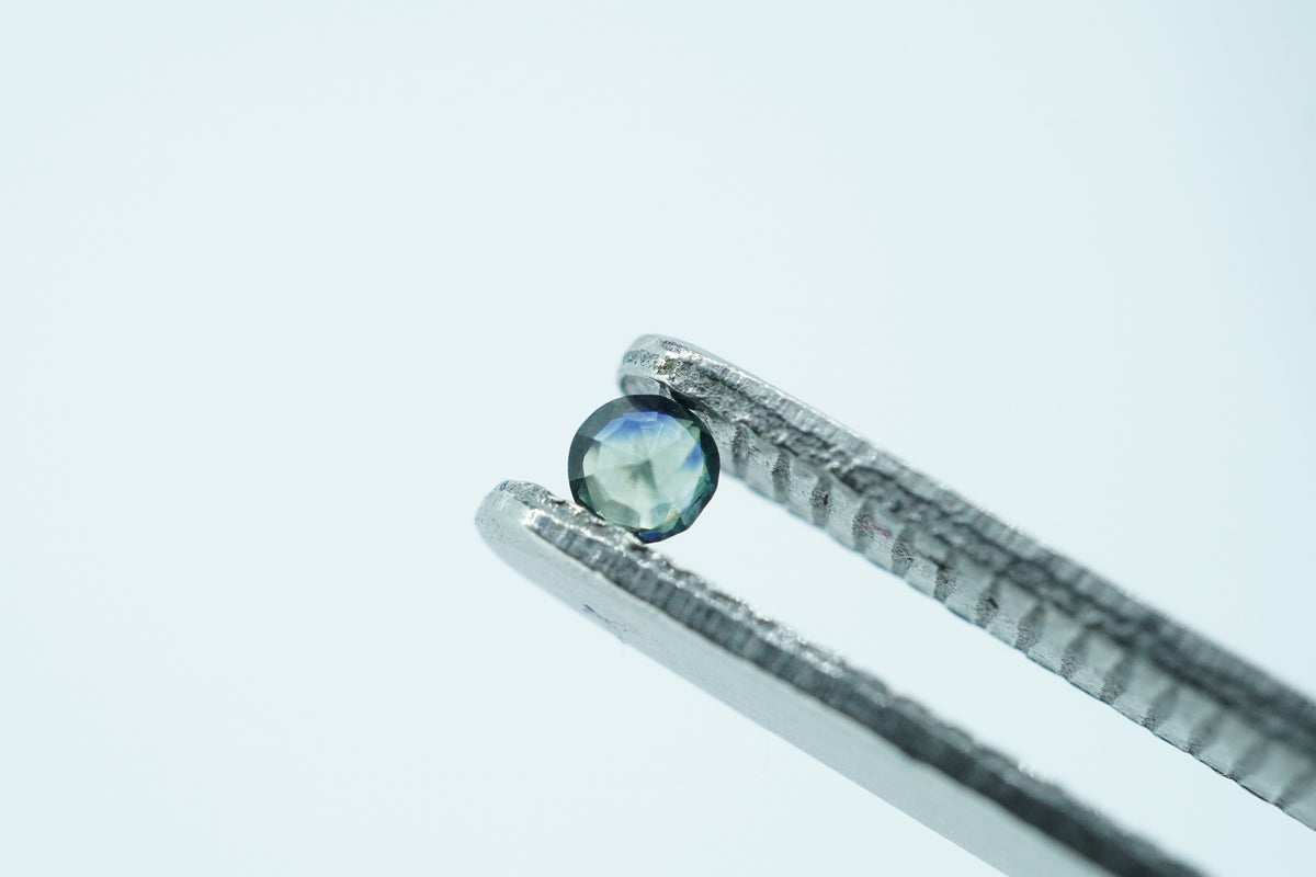 Round Light Blue/Teal Green Rare Scottish Sapphire Gemstone