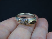Cairngorm Quartz Scottish Gold and Silver Vine Design Ring
