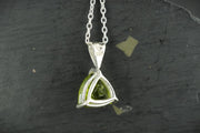 Peridot Trillion Sterling Silver Pendant