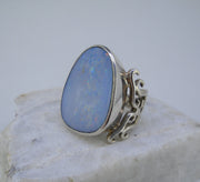 Opal Sterling Silver Filigree Ring