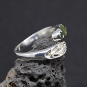 Moldavite Sterling Silver Celtic  Ring
