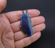 Natural Fancy Sapphire Sterling Silver Pendant