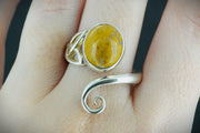 Burn Anne Agate Sterling Silver Celtic Ring