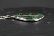 Cornwall Chrysocolla & Cuprite Sterling Silver Pendant