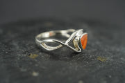 Scottish Carnelian Twisted Design Sterling Silver Ring