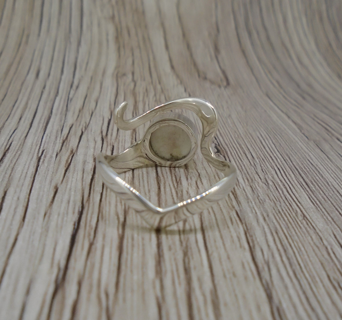 Old Willow Flow Blue Sterling Silver Adjustable Wave Ring