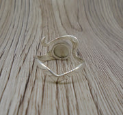 Old Willow Flow Blue Sterling Silver Adjustable Wave Ring
