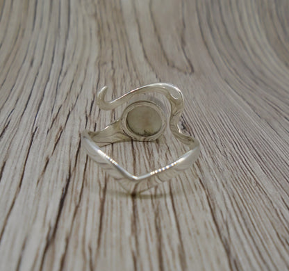 Old Willow Flow Blue Sterling Silver Adjustable Wave Ring
