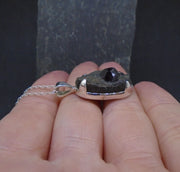 Alaskan Garnet in Mica Sterling Silver Pendant
