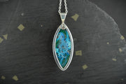 Chrysocolla & Malachite Sterling Silver Pendant