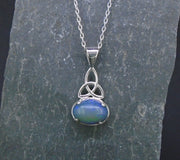 Welo Opal Sterling Silver Celtic Pendant