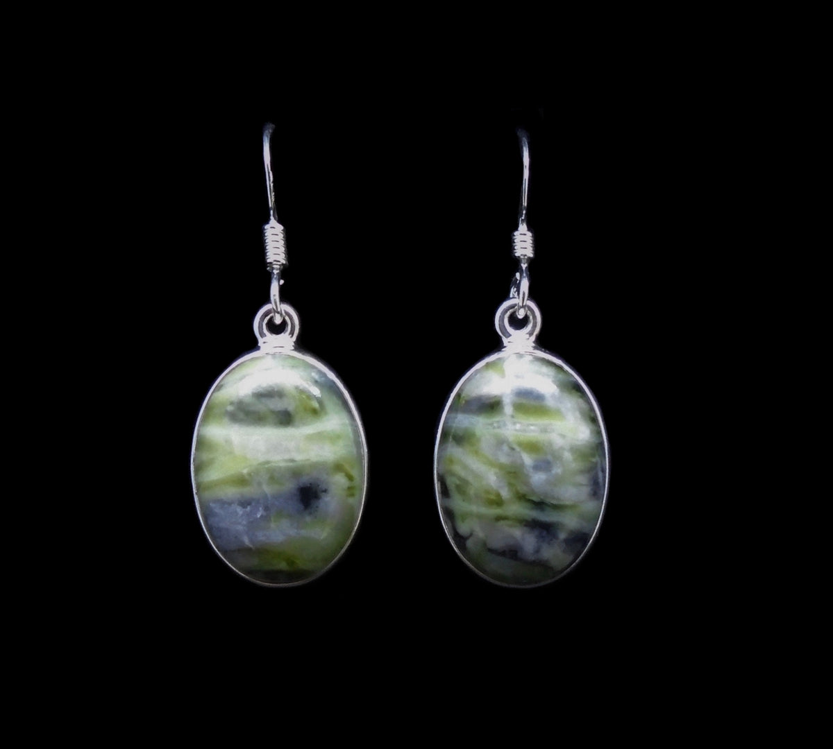 Skye Marble Sterling Silver Oval Earrings