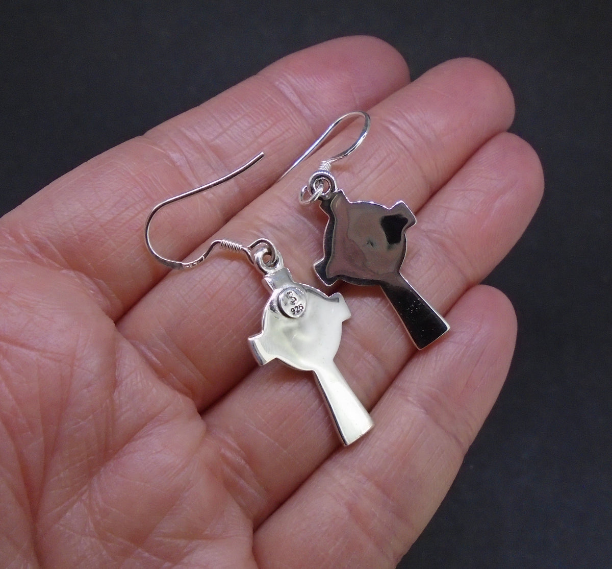 Lewisian Celtic Cross Sterling Silver Earrings