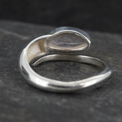 Rose Quartz Sterling Silver Wrap Snake Ring