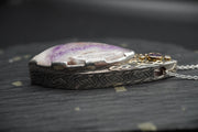 Cornish Amethyst with Sapphire & Diamond Pendant - 18ct Gold & Sterling Silver