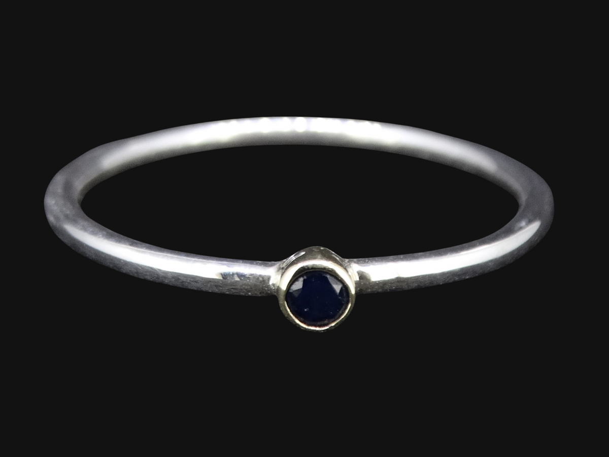 Delicate Scottish Sapphire with Scottish Gold, Sterling Silver Ring