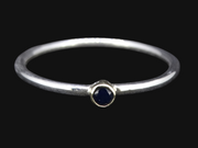 Delicate Scottish Sapphire with Scottish Gold, Sterling Silver Ring