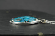 Chrysocolla & Malachite Sterling Silver Pendant