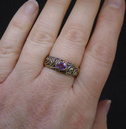 'Tonn-mara' Scottish Amethyst & Elie Ruby Scottish Gold & Silver Ring