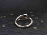 Natural Pink Star Ruby Sterling Silver Serpent Ring