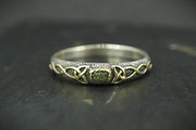 Scottish Sapphire Rough Shard with Scottish Gold Celtic Ring