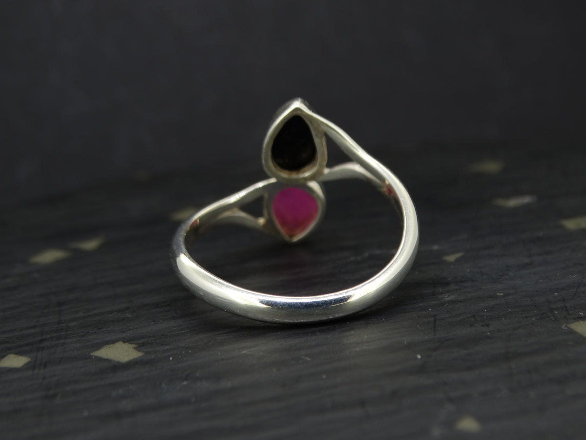 Ruby and Tourmaline Sapphire Sterling Silver Ring