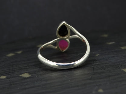 Ruby and Tourmaline Sterling Silver Ring