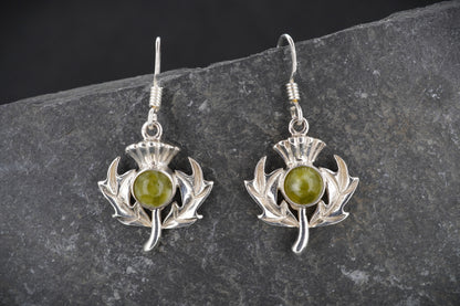 Skye Marble Sterling Silver Thistle Earrings