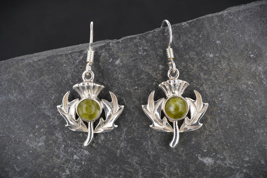 Skye Marble Sterling Silver Thistle Earrings