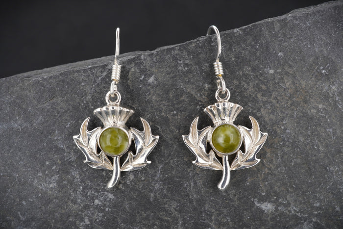 Skye Marble Sterling Silver Thistle Earrings