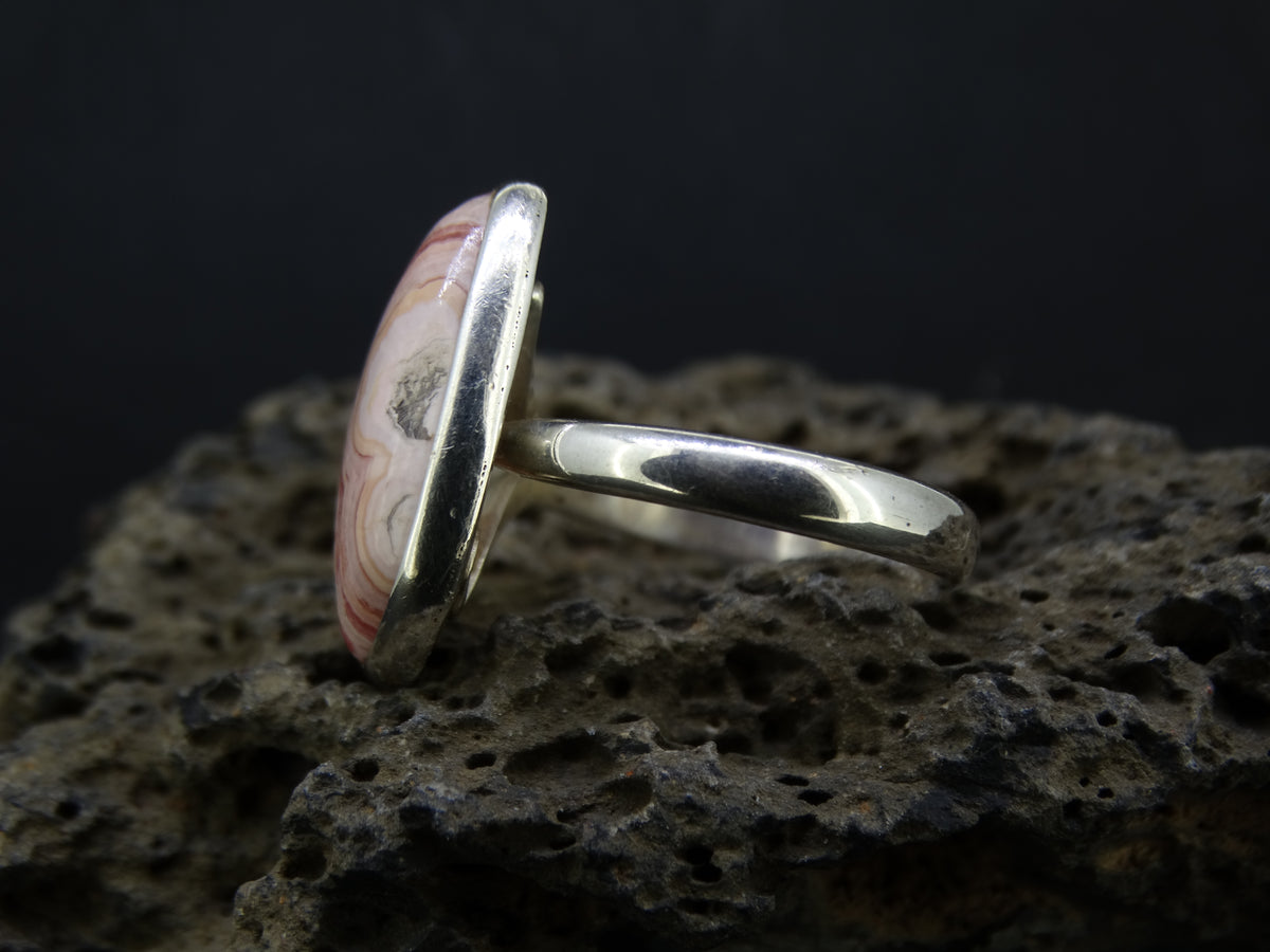 Rhodochrosite Sterling Silver Fancy Cut Ring