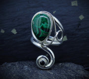 Malachite & Spinel Sterling Silver Ring