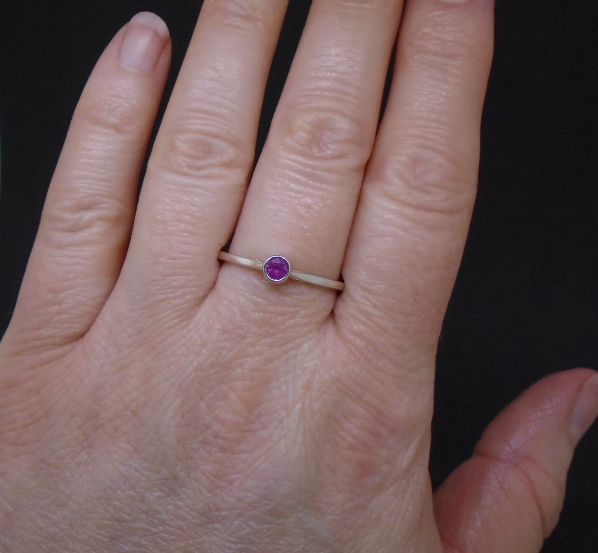 Pink Sapphire Sterling Silver Ring