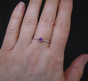 Pink Sapphire Sterling Silver Ring