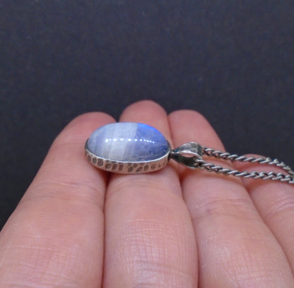 Blue Moonstone Sterling Silver Pendant