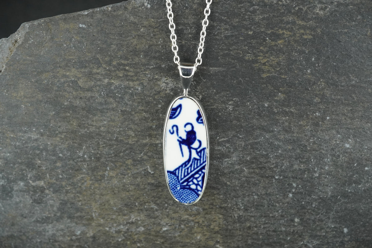 Old Willow Man Holding Staff Sterling Silver Pendant