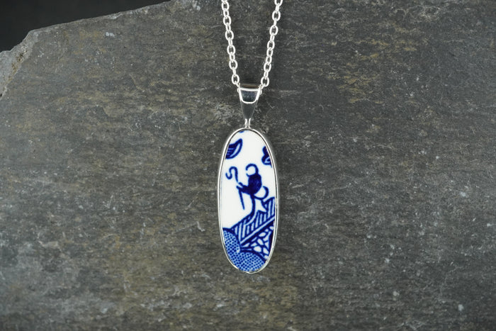 Old Willow Man Holding Staff Sterling Silver Pendant