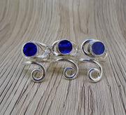 Old Willow Flow Blue Style Sterling Silver Adjustable Twist Ring