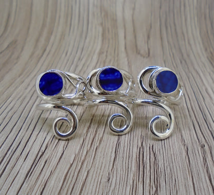 Old Willow Flow Blue Style Sterling Silver Adjustable Twist Ring