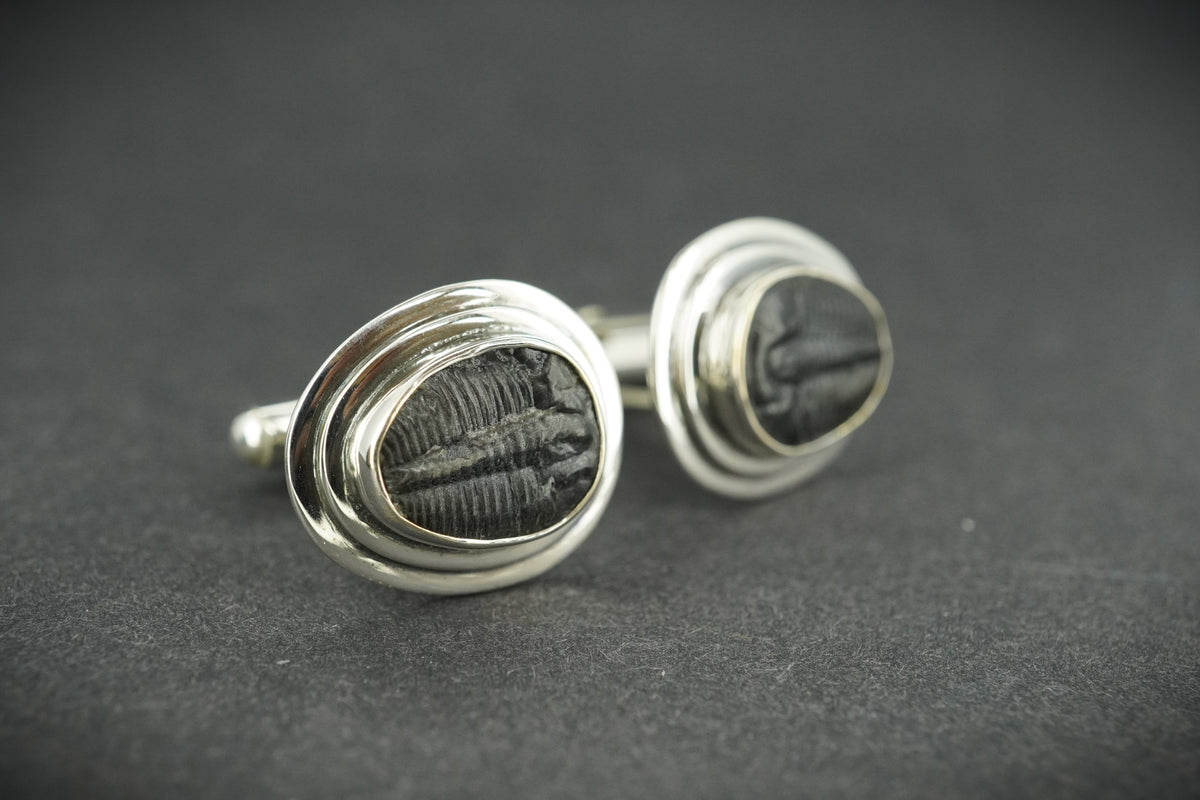 Trilobite Sterling Silver Cufflinks 12x10mm