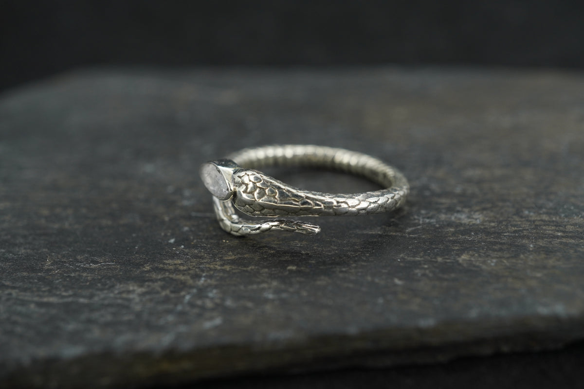 Kingdom 'Diamond' Sterling Silver Serpent Ring