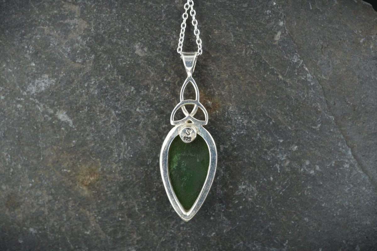 Canadian Jade Sterling Silver Celtic Pendant